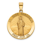 Round St. Jude Thaddeus Medal in 14K Yellow Gold, 25.25mm - Sophia Jewelers
