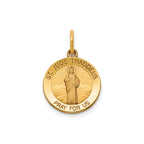 Round St. Jude Thaddeus Medal in 14K Yellow Gold, 14.5mm - Sophia Jewelers