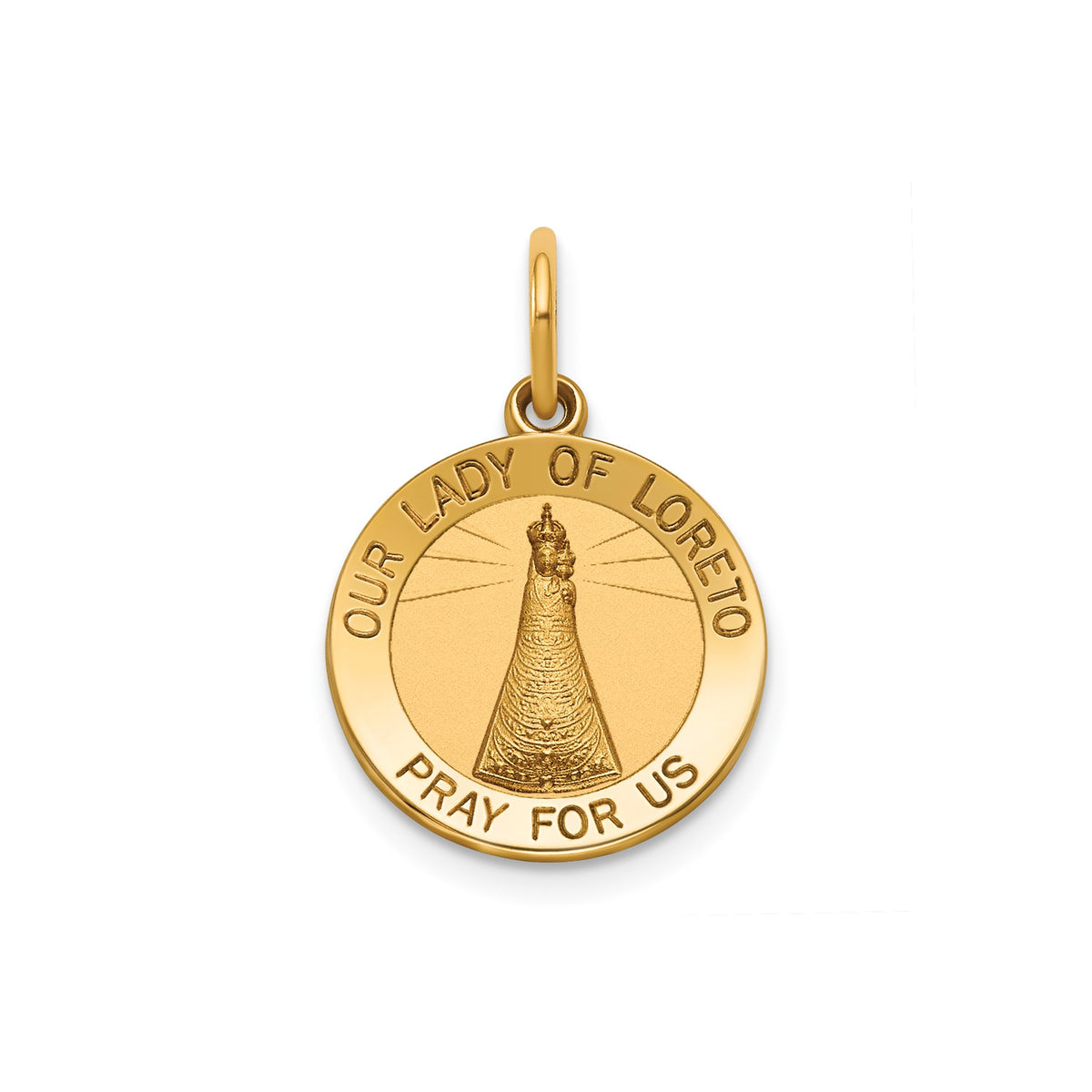 Our Lady of Loreto Medal in 14K Yellow Gold - Sophia Jewelers