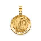 Our Lady of Lourdes Medal in 14K Yellow Gold, 18.25mm - Sophia Jewelers