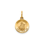 Round St. Lucy Medal in 14K Yellow Gold, 11.5mm - Sophia Jewelers