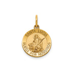 Round St. Lucy-Spanish Medal in 14K Yellow Gold, 14.5mm - Sophia Jewelers