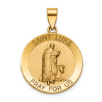 Round St. Luke Medal in 14K Yellow Gold, 22mm - Sophia Jewelers