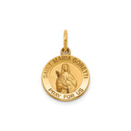 Round Maria Goretti Medal in 14K Yellow Gold, 13.25mm - Sophia Jewelers
