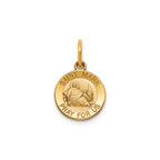 Round St. Mark Medal in 14K Yellow Gold, 11.5mm - Sophia Jewelers