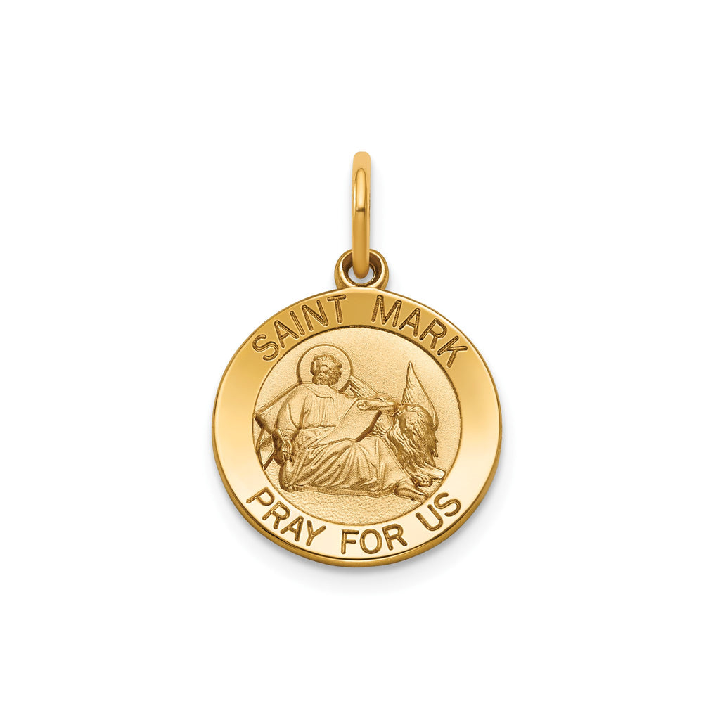 Round St. Mark Medal in 14K Yellow Gold, 14.5mm - Sophia Jewelers