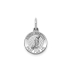 Round St. Martha Medal in Sterling Silver, Satin - Sophia Jewelers