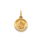 Round Matka Boska Medal in 14K Yellow Gold, 11.5mm - Sophia Jewelers