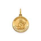 Round Matka Boska Medal in 14K Yellow Gold, 14.5mm - Sophia Jewelers