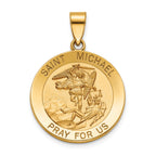 Round St. Michael Medal in 14K Yellow Gold, 22mm - Sophia Jewelers