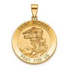 Round St. Michael Medal in 14K Yellow Gold, 25.25mm - Sophia Jewelers