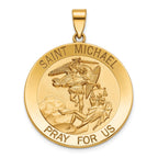 Round St. Michael Medal in 14K Yellow Gold, 29mm - Sophia Jewelers