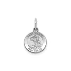 Round St. Michael Medal in Sterling Silver, 11.5mm Satin - Sophia Jewelers
