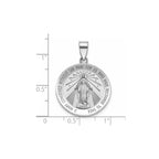 Round Miraculous Medal in Sterling Silver, 22mm Satin - Sophia Jewelers