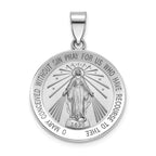 Round Miraculous Medal in Sterling Silver, 22mm Satin - Sophia Jewelers