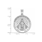 Round Miraculous Medal in Sterling Silver, 27mm Satin - Sophia Jewelers
