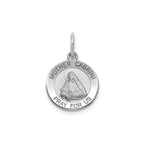 Round Mother Cabrini Medal in Sterling Silver, Satin - Sophia Jewelers