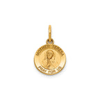 Round Mother Teresa Medal in 14K Yellow Gold, 11.5mm - Sophia Jewelers