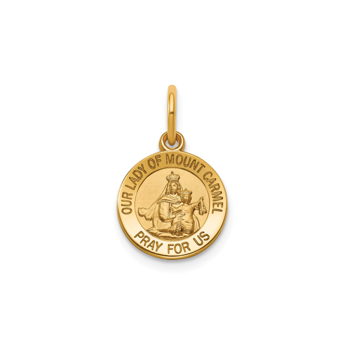 Our Lady of Mt. Carmel Medal in Gold-Plated Sterling Silver - Sophia Jewelers Main image