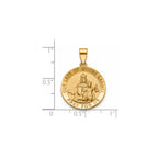Round Our Lady of Mt. Carmel Medal in 14K Yellow Gold, 18.25mm - Sophia Jewelers