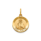 Round St. Nicholas Medal in 14K Yellow Gold, 14.5mm - Sophia Jewelers