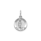 Round St. Patrick Medal in Sterling Silver, Satin - Sophia Jewelers