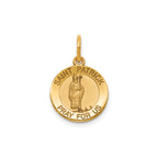 Round St. Patrick Medal in 14K Yellow Gold, 13.25mm - Sophia Jewelers