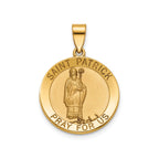 Round St. Patrick Medal in 14K Yellow Gold, 18.25mm - Sophia Jewelers