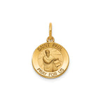 Round St. Paul Medal in 14K Yellow Gold, 13.25mm - Sophia Jewelers