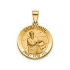 Round St. Paul Medal in 14K Yellow Gold, 18.25mm - Sophia Jewelers