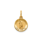 Round St. Peregrine Medal in 14K Yellow Gold, 11.5mm - Sophia Jewelers