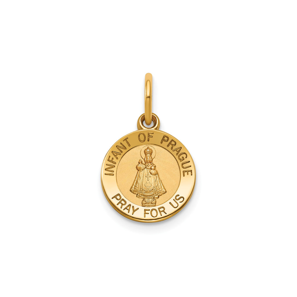 Round Infant of Prague Medal in 14K Yellow Gold, 11.5mm - Sophia Jewelers