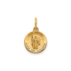 Round St. Raphael-Spanish Medal in 14K Yellow Gold, 11.5mm - Sophia Jewelers