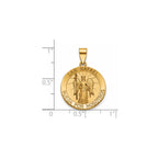 Round St. Raphael-Spanish Medal in 14K Yellow Gold, 18.25mm - Sophia Jewelers