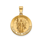 Round St. Raphael-Spanish Medal in 14K Yellow Gold, 18.25mm - Sophia Jewelers