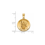 Round St. Raphael Medal in 14K Yellow Gold, 18.25mm - Sophia Jewelers