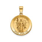 Round St. Raphael Medal in 14K Yellow Gold, 18.25mm - Sophia Jewelers