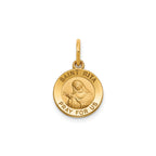 Round St. Rita Medal in 14K Yellow Gold, 11.5mm - Sophia Jewelers