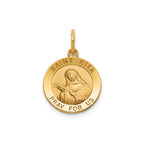 Round St. Rita Medal in 14K Yellow Gold, 14.5mm - Sophia Jewelers