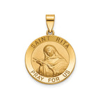 Round St. Rita Medal in 14K Yellow Gold, 18.25mm - Sophia Jewelers
