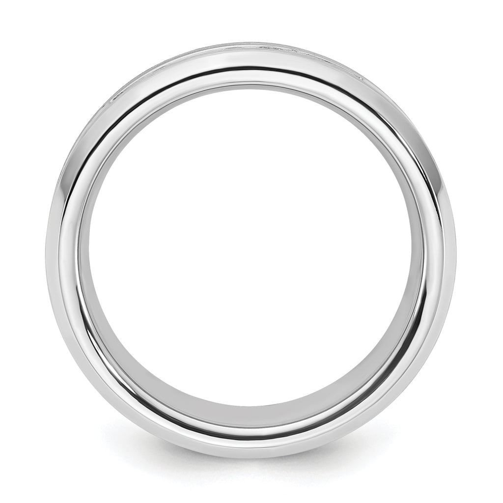Men's Brushed and Polished Diamond Cobalt Wedding Band 8mm
