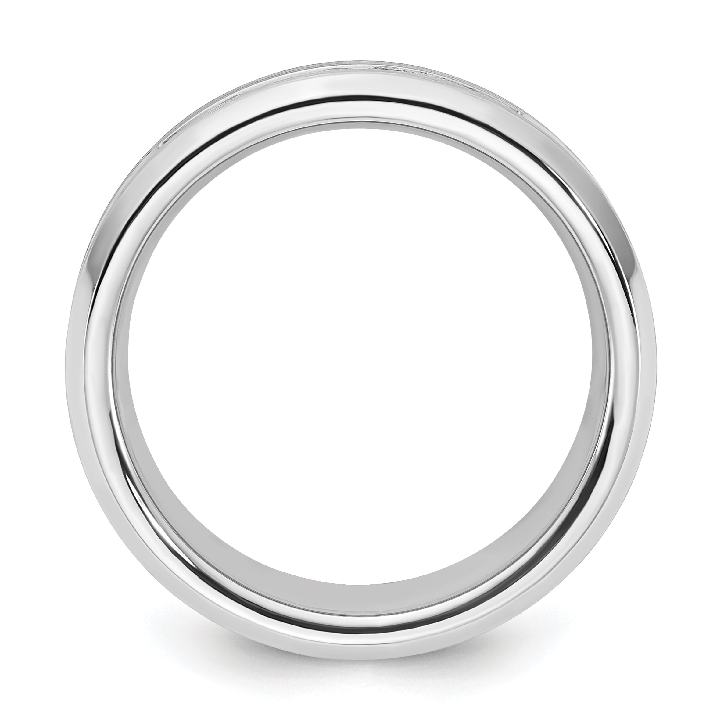 Men's Brushed and Polished Diamond Cobalt Wedding Band 8mm