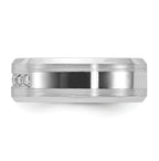 Men's Brushed and Polished Diamond Cobalt Wedding Band 8mm