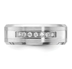 Men's Brushed and Polished Diamond Cobalt Wedding Band 8mm