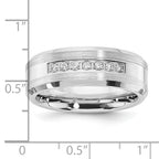 Men's Brushed and Polished Diamond Cobalt Wedding Band 8mm