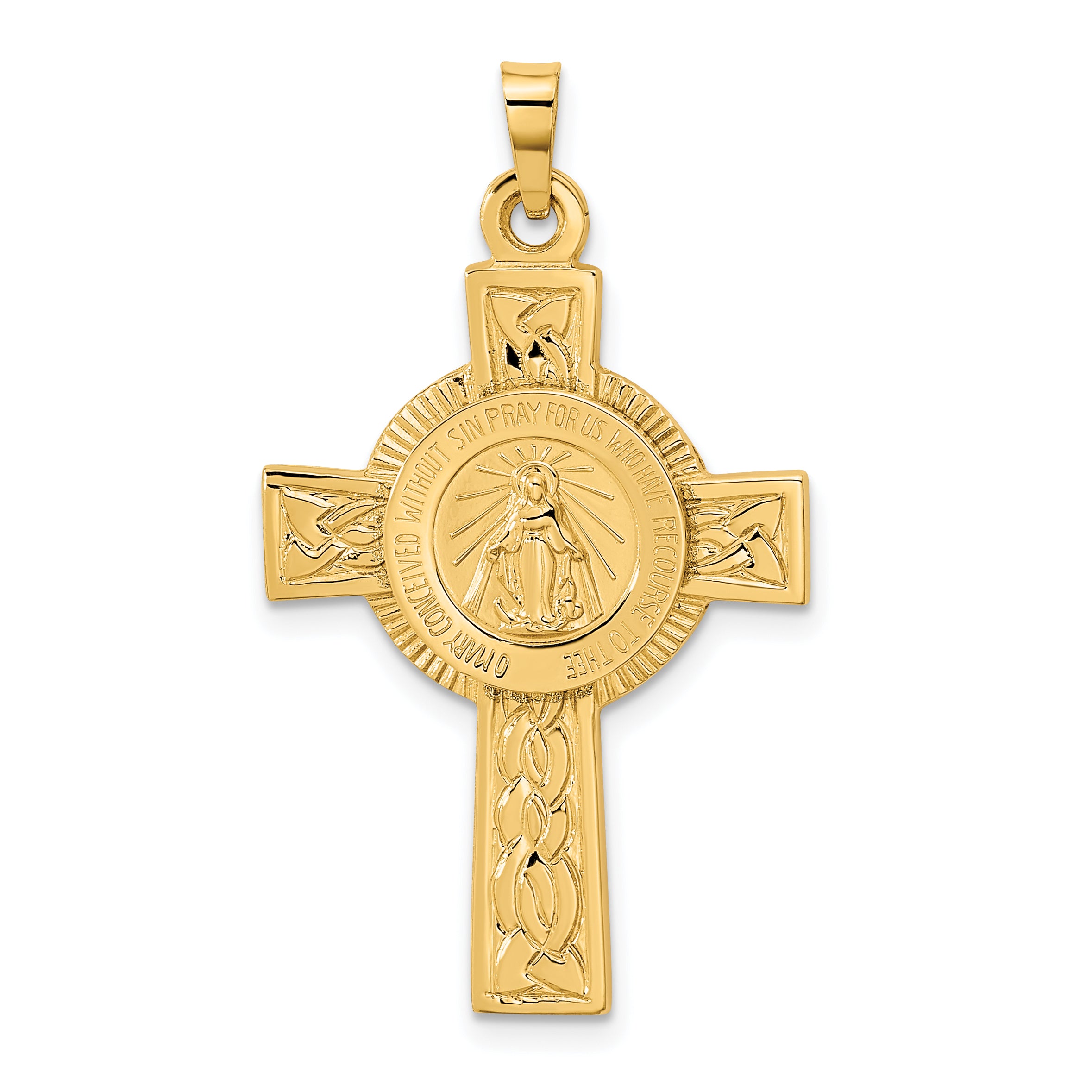 14k Cross with Miraculous Medal Pendant Main image