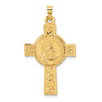 14k Cross with Miraculous Medal Pendant