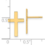 14k Polished Cross Earrings