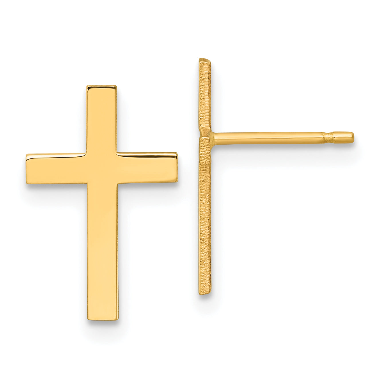 14k Polished Cross Earrings Main image