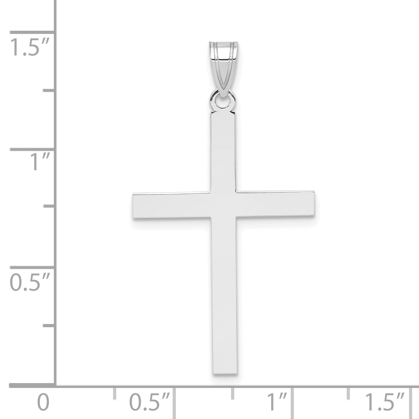 14k White Gold Engravable Cross Charm